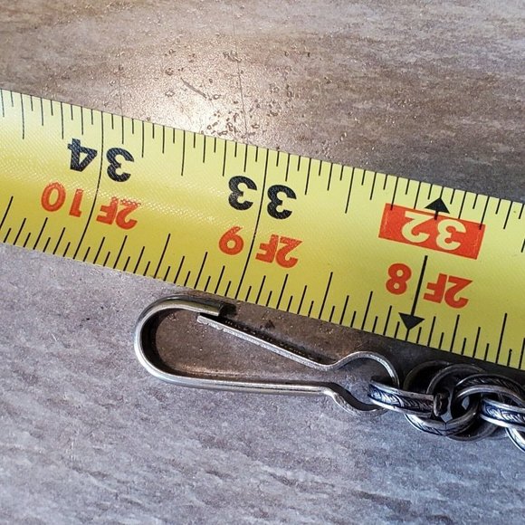 Vintage 50s? Sanford Sancrest R American Indian Heavy Silver Link Chain Belt?‎